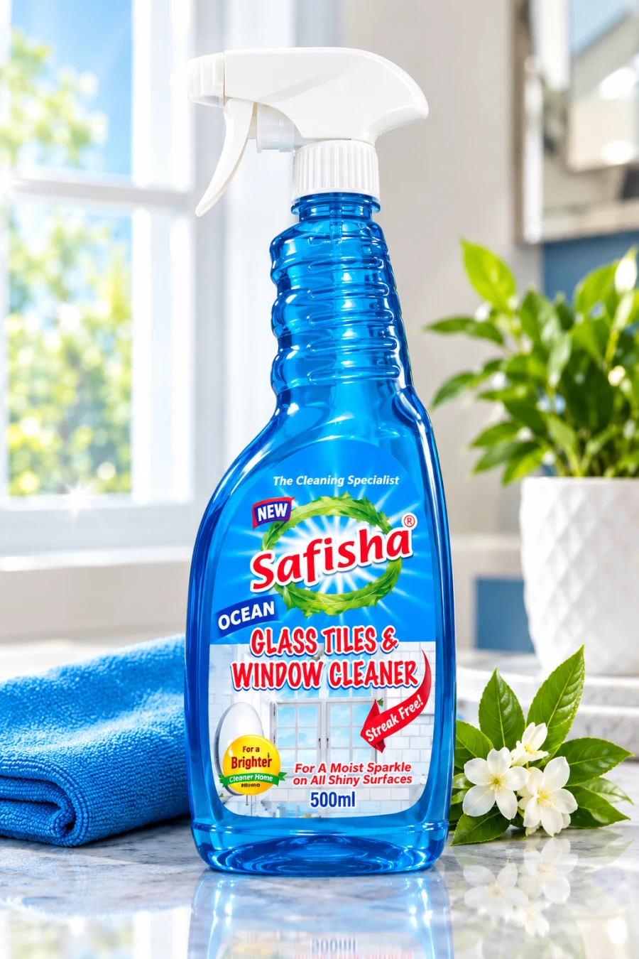 Safisha – Nettoyant pour Vitres et Surfaces en Verre 500ml